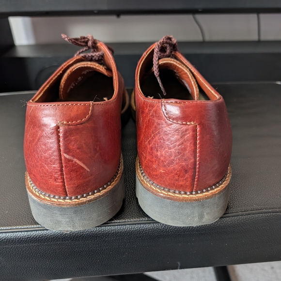 H.S. Trask Bison Leather Oxford Shoes Lug Sole USA Made Men’s 11 N - Picture 4 of 14